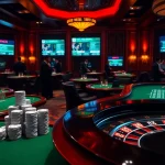 Players engaged in a thrilling 7m cn betting session at a luxurious online casino table.