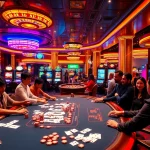 Engaging in high-stakes betting at Nhà cái OK365, showcasing vibrant casino activities.