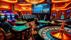 Experience thrilling gameplay at jun88 com with vibrant casino tables and live betting excitement.