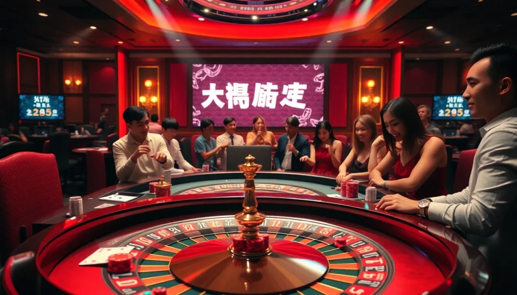 Experience the thrill of gambling with a luxurious casino atmosphere featuring 주소모음 elements and engaging players.