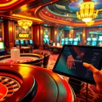 Experience thrilling gameplay at https://thabets.it.com/ with vibrant casino tables and engaging gamblers.