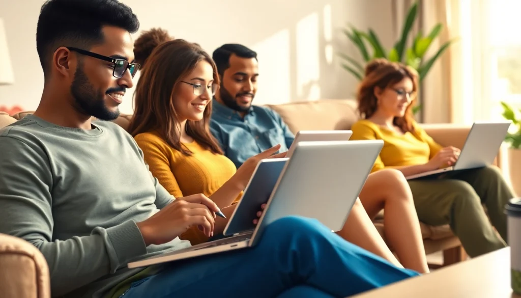 Engaged users filling out online surveys at https://enqueteplein.nl for easy earnings from home.