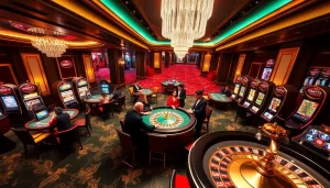 Players enjoying a thrilling game experience at Bugatti8 casino with vibrant tables and luxurious atmosphere.