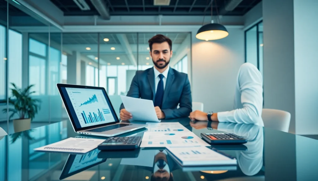 VAT Services in UAE consultation scene with accountants and financial charts