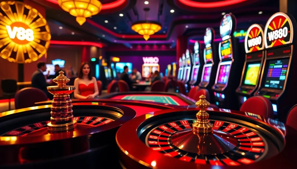 Experience the thrill of W88 casino with stunning gameplay at poker tables and slots.