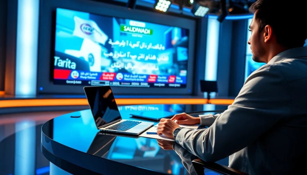 تغطية إخبارية حية من saudiwadi.com مع صحفي يعمل في غرفة أخبار حديثة.