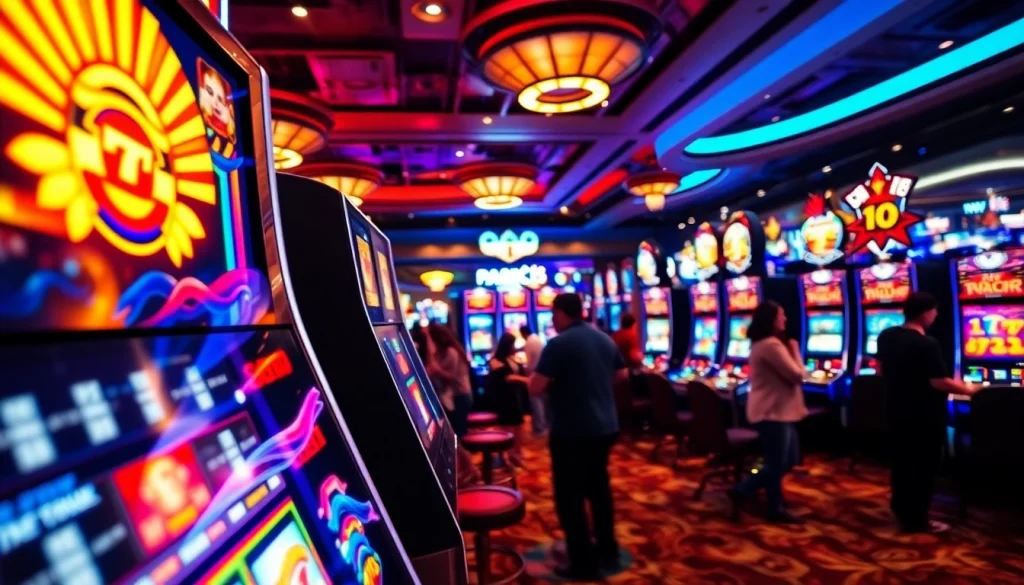 Menampilkan kemenangan besar pada slot depo 5k dana dalam suasana kasino yang energetic.