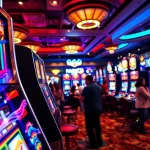 Menampilkan kemenangan besar pada slot depo 5k dana dalam suasana kasino yang energetic.