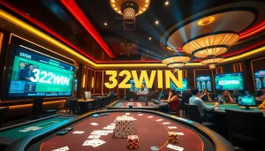 Players engaging in thrilling casino games at 32WIN, showcasing the excitement of gambling.