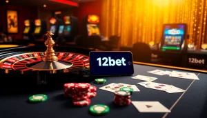 Experience the thrill of winning at 12bet with a vibrant online casino featuring poker chips and games.