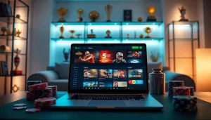 Experience the excitement of online gambling at https://mm88.agency/ with a sleek gaming interface and vibrant casino graphics.