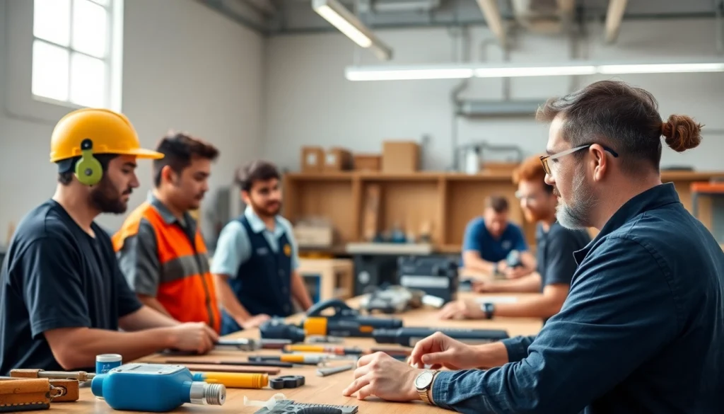 Students engaging in practical training at trade schools Oahu in a vibrant classroom.