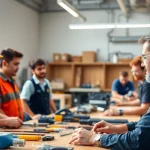 Students engaging in practical training at trade schools Oahu in a vibrant classroom.