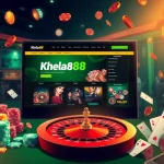 Khela88 Bangladesh players enjoying a luxurious online gambling experience with casino elements.