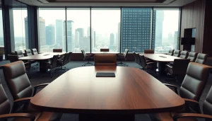 Engaging setup of Conference tables highlighted in a contemporary office environment.