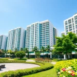 Aerial view of the luxurious Executive Condominium showcasing modern design at tampines st 95 ec
