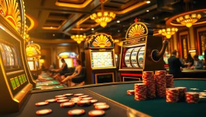 Spin the doaslot slot machine in a vibrant casino setting filled with excitement and colorful designs.