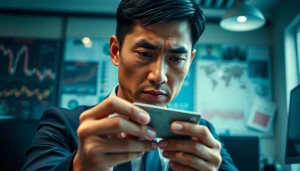 카드깡의 위험성을 강조하며 신용카드를 분석하는 심각한 표정의 개인이 있는 장면.