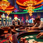 king88 players enjoying action-packed casino games with colorful chips and vibrant slot machines