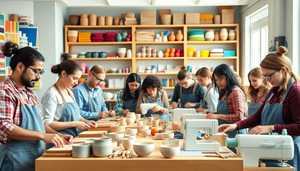 Engaging craft training colorado sessions showcasing diverse artisans creating unique handmade items.