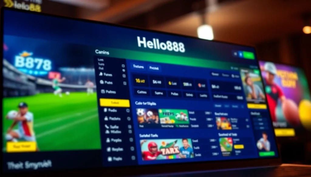 Hello88 online betting platform interface showcasing vibrant colors and user-friendly navigation.