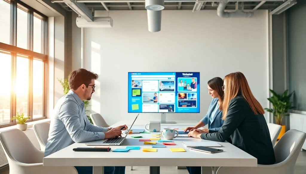 Creating engaging edmonton web design concepts in a collaborative office setting.