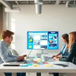 Creating engaging edmonton web design concepts in a collaborative office setting.