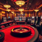 Engaging gambling scene at https://i5bet.it.com/ showcasing luxury poker tables and dynamic roulette wheels.