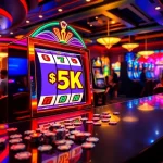 Experience thrilling slot depo 5k gameplay at a luxurious casino setting.