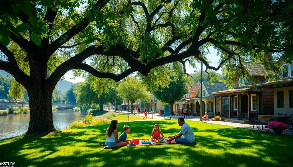 Experience the charm of Clarksburg, CA, with families enjoying a picnic by the riverside.