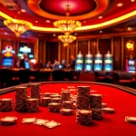 Players at an exciting MM88 poker table, showcasing high-stakes action and casino glamour.