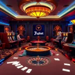 Experience thrilling gaming action at 7upbet with vibrant casino tables and sleek slot machines.