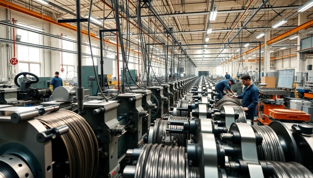 Depiction of a Wire Manufacturer in an active plant environment highlighting production efficiency.