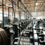 Depiction of a Wire Manufacturer in an active plant environment highlighting production efficiency.