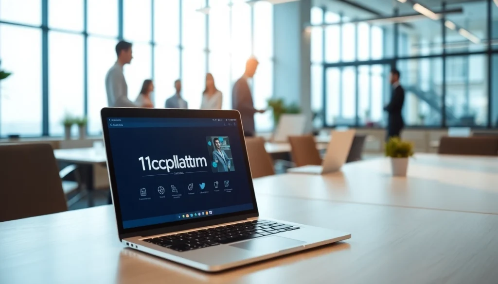 Explore the cutting-edge features of 1cplatform in a vibrant office environment.