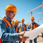 Construction association Wyoming professionals collaborating on-site for project success.