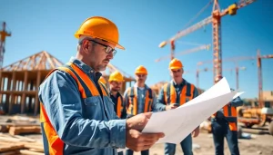 Construction association Wyoming professionals collaborating on-site for project success.