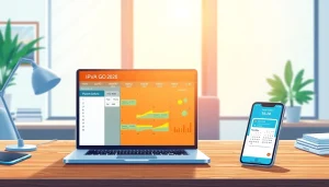 Visual representation of the IPVA GO 2026 tax payment calendar with modern financial tools.
