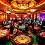 Experience the thrill at thabet vegas with players engaging at casino tables.