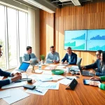 Gain business growth insights during a strategic team workshop with vibrant visuals.