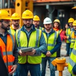 Engaged participants in a construction safety training session focused on protective gear.