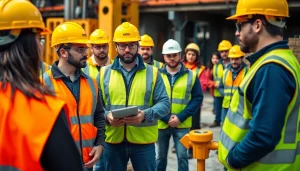 Engaged participants in a construction safety training session focused on protective gear.