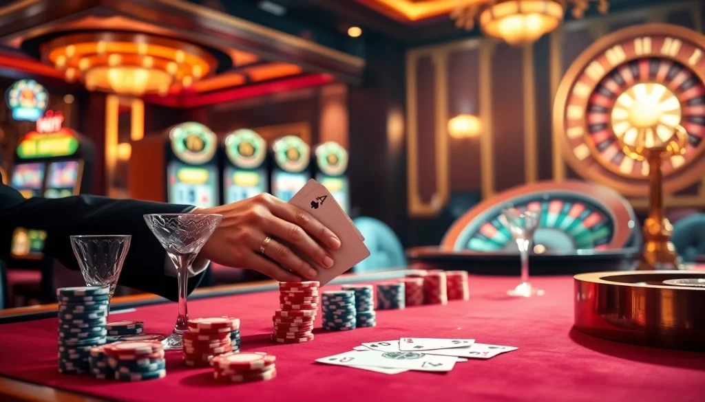 Engaging poker scene showcasing excitement and professionalism at https://gk88.in.net/, with chips and high-end cards.