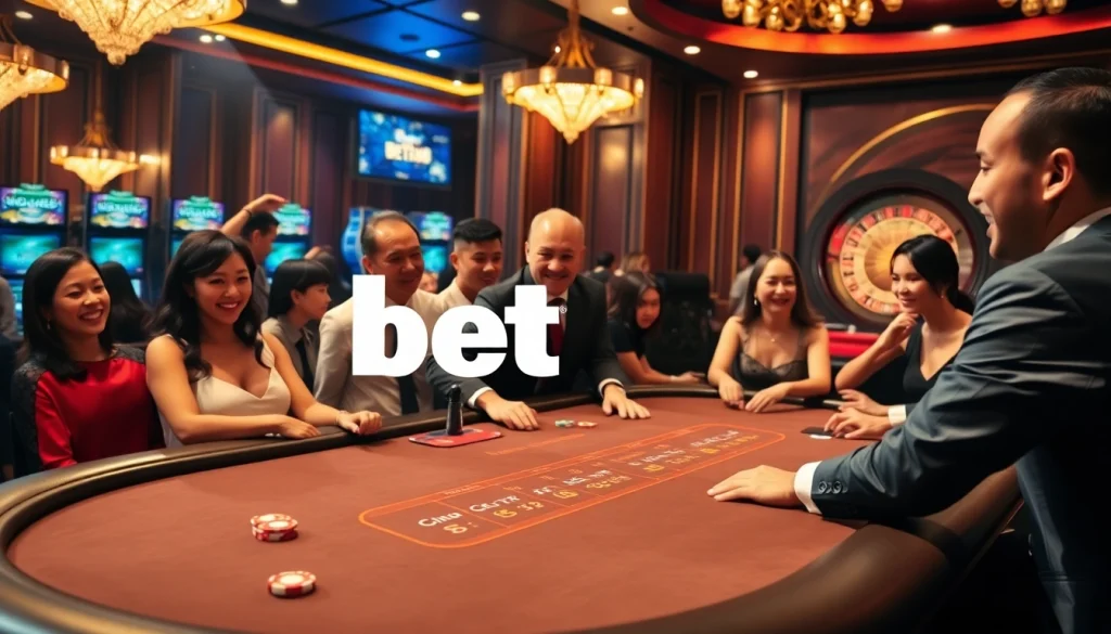 Experience the excitement of Bet88 at a luxurious casino table with vibrant gaming elements.