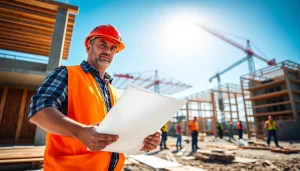 New Jersey General Contractor supervising construction work with a team on-site.