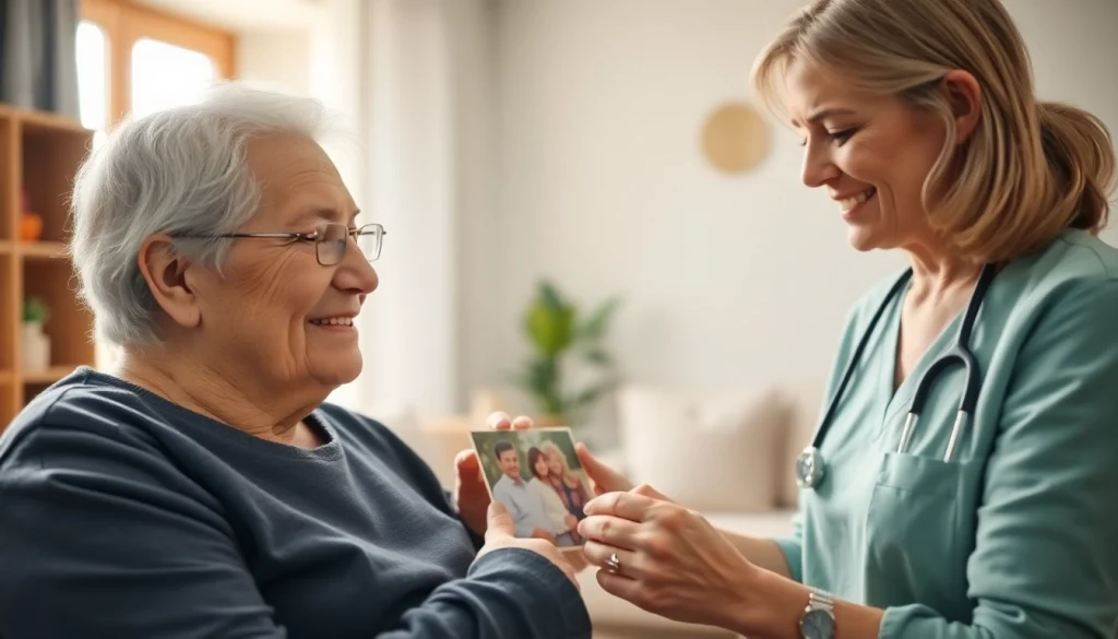 Engaging in home care austin tx service in a welcoming living room setting.