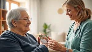 Engaging in home care austin tx service in a welcoming living room setting.