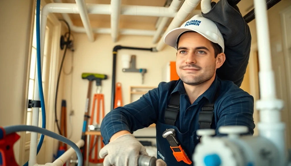 Plumber executing Whole House Repiping Clearwater FL with modern tools in a bright environment.