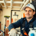 Plumber executing Whole House Repiping Clearwater FL with modern tools in a bright environment.