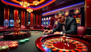 Experience the excitement with nhà cái vuabai9 as players engage in an elegant casino atmosphere.